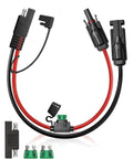 Solar Panel Connector To SAE Adapter Cable 1FT 10AWG With Fuse And Polarity Reversal For RV Solar Charger Kit close-up view