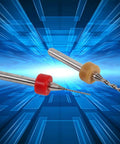 Close-up of two carbide drill bits from the Ten Piece Set Of 0.6 To 1.5mm Pro Grade Carbide Drill Bits Cemented Carbide Mini Micro Bits.