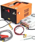 Portable 4500 Psi High Pressure Air Pump For Paintball Tanks And Rifles With Dual Power 110V AC Or 12V DC Oil Moisture Filter