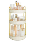 Three Tier Round Rotating Makeup And Skincare Organizer For Vanity Countertop Must Have Customizable Storage Lazy Susan Style
