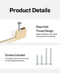10 Pack Classic Cupboard Cabinet Handles For Modern Kitchen Drawers Pulls Brushed Brass Sleek 5 Inch 128mm with screws shown