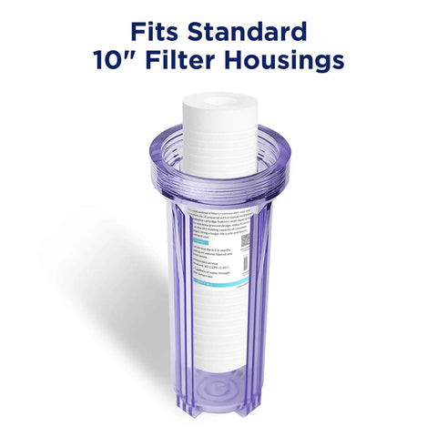 Grooved Sediment Water Filter Cartridge 5 Micron Universal Replacement For Whole House Under Sink Filtration Systems 10 By 2.5 Inch Fits Most 10 Inch RO Units Pack Of 6 Built To Hold More Dirt And Deliver Clearer Water