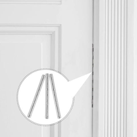 3 Pack Heavy Duty Piano Hinges For Cabinets And Wood Boxes Long And Short Butt Hinge Set installed on a white door