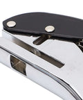 Close-up of Pro Grade Heavy Duty Single Hole Punch 6mm Round Metal Handheld Punch Tool For ID Badges with black handle.