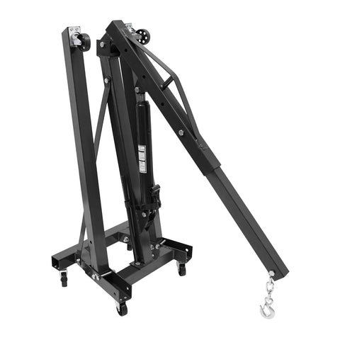 Tough As Nails Folding Engine Hoist With Hydraulic Motor Crane Lift and Six Smooth Rollers, sturdy carbon steel, foldable design