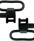 Rock Solid All Metal Sling Swivels 1 Inch Two Point Attachment Clips For Rifle And Shotgun Featuring Silent Tri Lock Quick Release Hardware No Hassle Plug Play Setup Guaranteed Sweet Fit Pack Of 2, black metal clips viewed from above.