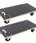 Heavy Duty Wooden Moving Dolly Set With 4 Smooth PP Wheels And Smart Brakes For Effortless Sliding Of Pianos Couches Fridges Washing Machines And Massive Planters Up To 1320 Lbs Total Capacity - two dollies shown on a white background.