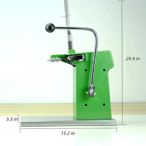 Heavy Duty Desktop Plastic Bag Sealing Machine Ties Bags Fast With Adjustable Pressure And Built-in Cutter Includes 2000 U-Shaped Clips, green, side view