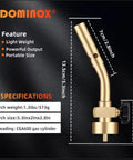 Side view of Beast Mode Brass Propane Torch Head With Manual Start Built For Soldering Brazing Welding Thawing And Cooking
