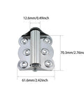 Front view of 2 Pack Spring Loaded Self-Closing Door Hinges 66mm and 2.6 Inch Stainless Steel Silver Heavy Duty Cabinet Hinge for Doors Easy Install