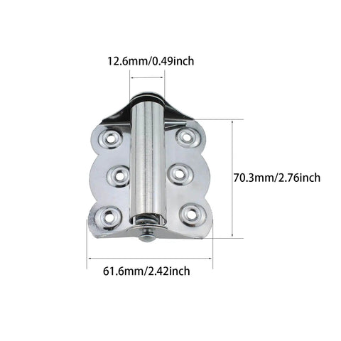 Front view of 2 Pack Spring Loaded Self-Closing Door Hinges 66mm and 2.6 Inch Stainless Steel Silver Heavy Duty Cabinet Hinge for Doors Easy Install