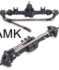 AR44 Front And Rear Nylon Axle Set With Metal Front Reverse Bevel Gear For One Tenth RC Crawler SCX10 II 90046 47 RGT 86100 Upgrade For Strength And Realistic Handling displayed separately on white background.
