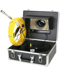 Heavy Duty Industrial Borescope Camera With 9 Inch Monitor And 12 Leds For Drain And Sewer Lines, yellow cable and monitor in case.