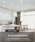 4 Pack 6 Inch Ultra Slim LED Recessed Ceiling Lights Canless With Junction Box IC Rated Daylight 5000K Dimmable 14W