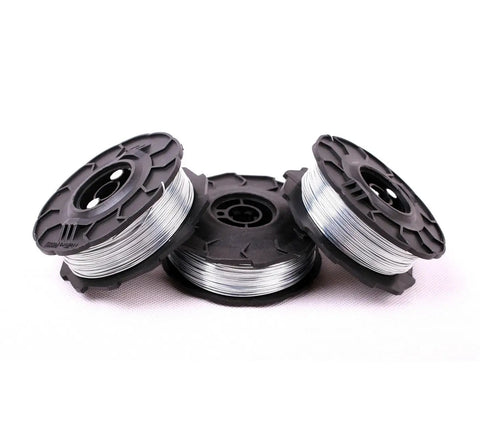 Three spools of 21 gauge tie wire for Automatic Rebar Tying Tool With 21 Gauge Tie Wire Two 14.4V 4400mAh Batteries.