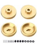 Brass Wheel Weights Hex Adapter 4mm With Locknuts For Axial SCX24 Deadbolt 1 To 24 RC Crawler Upgrades Built For Action Set Of 4 CNC Machined For Precision Strength And Stability On Rough Trails