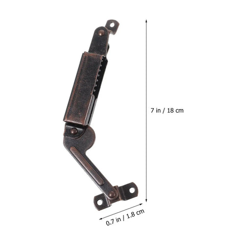 Heavy Duty Spring Lid Stay Hinges With Sweet Antique Red Iron Finish Tough As Nails Cabinet Hardware Middle Arm Lift for Wood Boxes, 7 in length