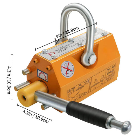 1320 Lbs Magnetic Lifter With Release Lever, 600Kg Neodymium Lifting Magnet For Steel Plates, Heavy Duty Industrial Device