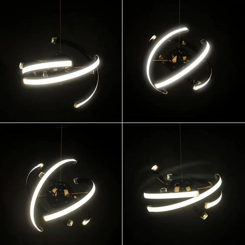 Customizable 23W LED Pendant Light Dope Rotatable Tube Chandelier For Modern Ceiling Fixture With Adjustable Cord And 220V 4000K Natural White Light For Homes in illuminated winding tube design