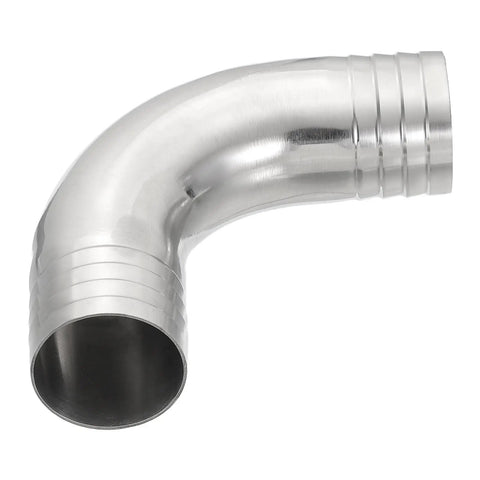 Heavy Duty One And A Half Inch 90 Degree Hose Barb Fitting Stainless Steel 304 Elbow Connector For Pneumatic And Hydraulic Systems Universal Barbed Adapter 38.1 mm Od One Piece, side view