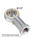 Two Pack One Half Inch Female Rod End Bearing PHSB8 With One Half Twenty Right Hand Thread Self Lubricating Joint Jam Nut Included, 1/2-inch