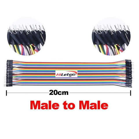 200Pcs Breadboard Jumper Wires Kit With Male Or Female Pins 2.54mm And 2.0mm Pitch 20cm Cables 10 Colors For Arduino Male to Male