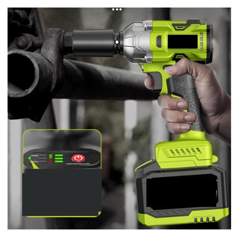 Gangsuqd Brushless Impact Wrench Cordless High Torque Electric Power Tool for Car Repair with control panel and grip.