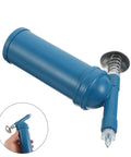 80cc Mini Grease Gun Portable Manual Lubrication Tool With Sky Blue Electroplated Finish, nozzle and handle detail