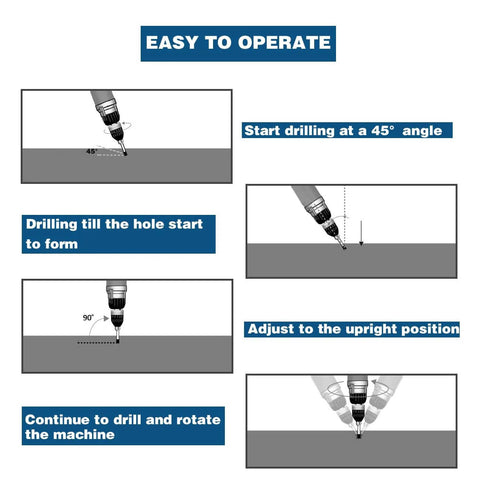 Masonry diamond drill bit set, 10 pcs, 1/4–1/2 in shanks for concrete, brick, ceramic tile; carbide tips