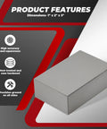 Two Piece 123 Block Set Ultra Precision Machinist Blocks 1 Inch By 2 Inch By 3 Inch Hardened Tool Steel Ground On All Sides 0.0002 Inch Tolerance With 23 Holes Square And Flat For Accurate Setup And Measurements. product features graphic, 1 x 2 x 3 in block