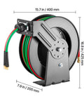 Auto-Rewind Welding Hose Reel For 1/4-Inch X 50-Foot Twin Oxygen Acetylene Rubber Hose Up To 300 PSI T Grade with dimensions