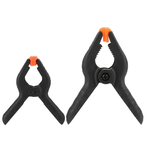 Top Tier 10 Piece Spring Clamps For Woodworking And DIY Projects With Ergonomic Handles That Grip Hard To Hold Boards Securely While You Paint Build Crafts Or Work In Your Studio Without Any Slip Ups On This Ultimate Hand Tool Kit black plastic spring clamps, 2 sizes