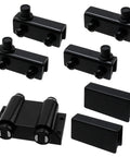Stainless Steel Glass Door Pivot Hinge With Magnetic Catch Closure And Clamp Set For 5 to 6 Millimeter Glass ABS Black Finish
