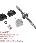 Dope C7 Ballscrew Kit With SFU1605 250 To 2000 Mm Length Plus BK BF End Supports And Couplers For High Speed CNC Router Build Ready To Rock, SFU1605 set with screw, nut housing, support blocks and coupler