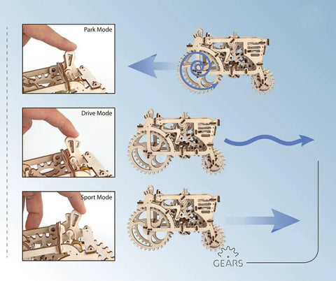 3D Wooden Puzzle Mechanical Tractor Kit With Self Propelled Action Built From Plywood For Grownups And Teens A Hands On Engineering Model That Moves And Makes A Great Gift For Builders And Tinkerers.