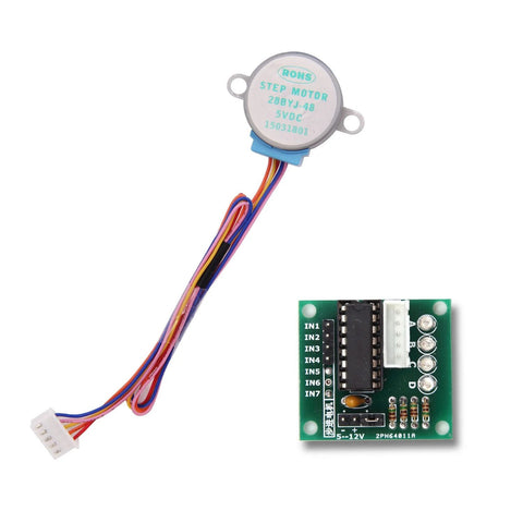5V stepper motor (28BYJ-48) with ULN2003 driver board and multicolor wiring