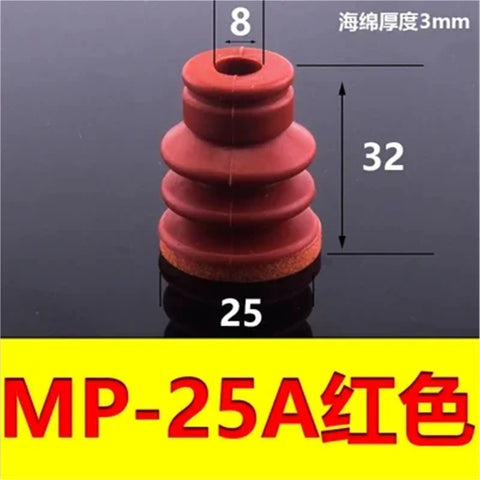 Big Head Manipulator Sponge Vacuum Suction Cup With Strong Suction Nozzle For Industrial Pneumatic Tools. Heavy Duty Gripper In Deep Red Wine Color, 32mm height.