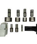Various parts and components for the Heavy Duty Electric Rebar Bender With Zero To One Eighty Degree Adjustable Pivot.