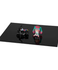 DIY Friendly Opaque Black Acrylic Sheet Pack Of Two 12 By 16 Inches One Eighth Inch Thick Cast Plexiglass Panels For Craft Projects Laser Cutting Photography And Sign Making Weatherproof UV Resistant High Gloss Finish shown with toy models.
