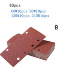 Premium Grit Aluminum Sanding Discs With Eight Holes For Grinding Wood Metal And Aluminum featuring 40pcs of assorted grit sheets.