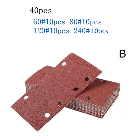 Premium Grit Aluminum Sanding Discs With Eight Holes For Grinding Wood Metal And Aluminum featuring 40pcs of assorted grit sheets.