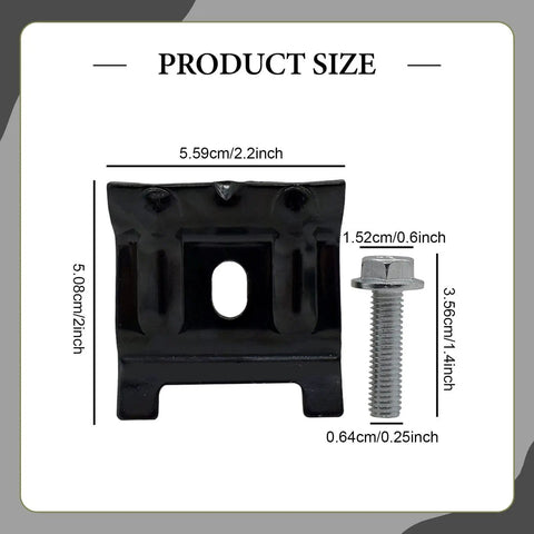 Two Pack Hold Down Clamp Bracket For Cars, Heavy Duty Metal Clamps In Sturdy Iron, Rustproof Finish, with dimensions