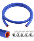 Thickened Silicone Heater Hose Kit With Five Clamps For Engine Coolant And Radiator Vacuum Lines High Temp Reinforced Flexible Silicone Hose.