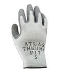 Atlas Thermal Fit Knit Glove With Rubber Coating Gray Large Pack Of 12 Men's X Large showing textured palm and seamless design