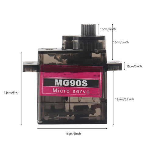 MG90S Micro Servo 9G Geared Servo For RC Hobbyists 180 Degree Mini Servo Motor with dimensions labeled