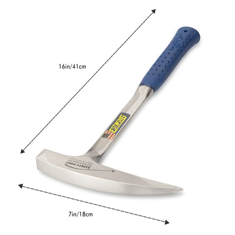 Rock Pick Hammer 22 Oz USA Made Geology Tool With Pointed Tip And Shock Reduction Grip For Prospectors And Contractors