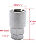 Heavy Duty Wheel Lug Studs Kit For BMW E30 E36 E46 E82 E87 E90 E91 E92 Ultimate Car Bolts Replacement Hardware Fit Perfect To Keep Your Rides Rock Solid And Ready To Roll, 26mm x 43mm socket