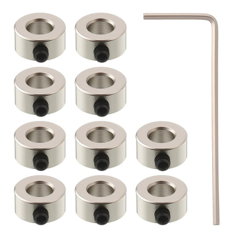 10 Pack Shaft Collars With Wrench And Screws 5.05mm Bore 10mm Outer Diameter 5mm Width Solid Steel Construction for machinery use