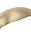 Golden Champagne Ashby Cabinet Cup Pull for 3 Inch Center To Center and 4 Inch Center To Center Spacing, shown in full view