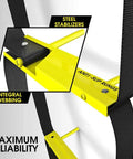 Close-up of anti-slip rungs and stabilizers on Three Story 24ft Fire Escape Rope Ladder With Mounting Anchors.